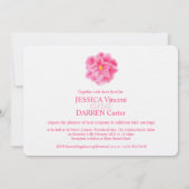 Rosa Kamelie Blume Aquarell Hochzeit einladen Einladung (Rückseite)