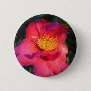 Rosa Kamelie-Blume Button