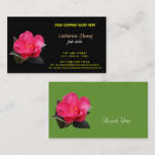 Rosa Kamelie-Blume-Visitenkarte Visitenkarte (Vorne/Hinten)