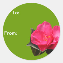 Rosa Kamelie Blume Weihnachtsgeschenk-Aufkleber Runder Aufkleber