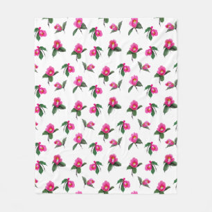 Rosa Kamelie-Sumie-Tinte und Aquarellmalerei Fleecedecke