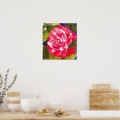 Rosa Kamelien Aquarell Blume Malerei Poster (Küche)