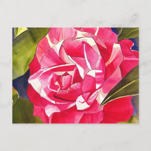 Rosa Kamelien Aquarell Blume Malerei Postkarte (Vorderseite)