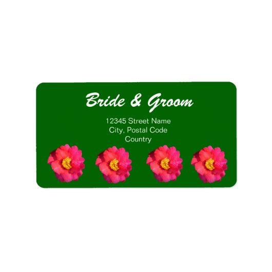 Rosa Kamelien-Blume adressieren Etiketten Adressaufkleber (Vorne)