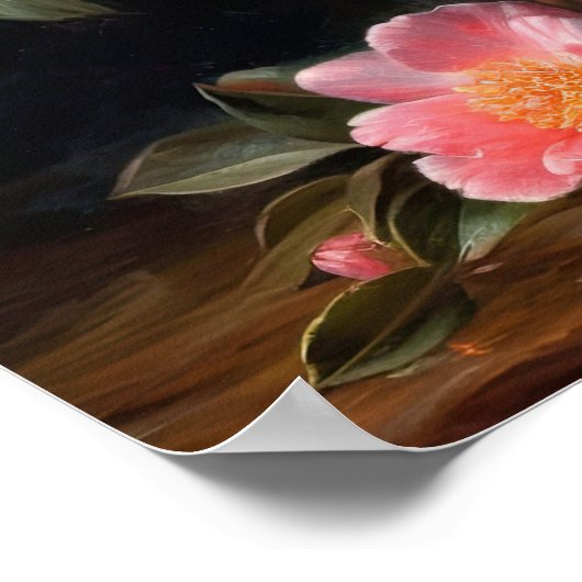 Rosa Kamelien Blume Art Print Poster (Ecke)