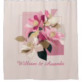 Rosa Kamelien Blütendusche Vorhang (Vorderseite)