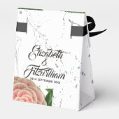 Rosa Kamelien-Gastgeschenk Hochzeit Geschenkschachtel (Rückseite)