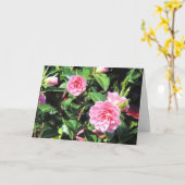 Rosa Kamelien-Gruß-Karte Karte (Gelbe Blume)