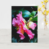 "Rosa Kamelien." Grußkarte Karte (Gelbe Blume)