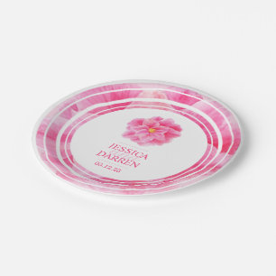 Rosa Kamelien Hochzeitsfeier Teller