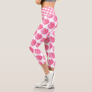 Rosa Kamelien-Kunst vom Frühling Capri Leggings