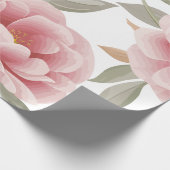 Rosa Kamelien mit grünen Blätter Geschenkpapier (Ecke)