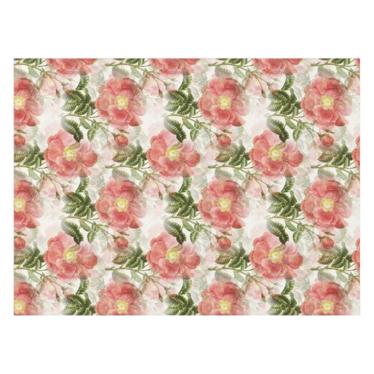 Rosa Kamelien-Muster Tischdecke (Vorderseite (Horizontal))