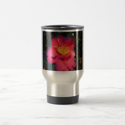 rosa Kamelienblüte Reisebecher (Mittel)