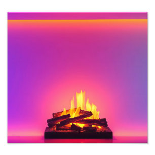 Rosa Kamin-Design Fotodruck