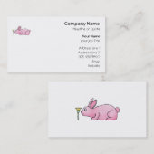 Rosa Kaninchen mit Blume Visitenkarte (Vorne/Hinten)