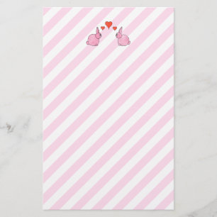 Rosa Kaninchen mit Herzen Briefpapier