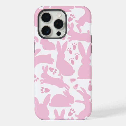 Rosa Kaninchen-Muster iPhone Hülle (Rückseite)