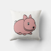 Rosa Kaninchendesign auf dem Kissen (Rückseite)