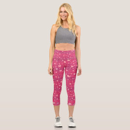 Rosa Kapselhohle Capri Leggings