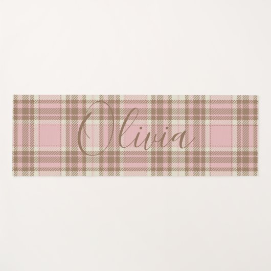 Rosa Kariert braun Karierte Farbe Yogamatte (Vorderseite (Horizontal))