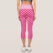 Rosa Kariert Capri Leggings (Rückseite)