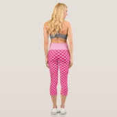 Rosa Kariert Capri Leggings (Rückseite)