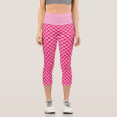 Rosa Kariert Capri Leggings (Vorderseite)
