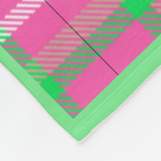 Rosa Kariert Fleece Blankon (Ecke)