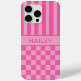 Rosa kariert gestreift personalisiert Case-Mate iPhone hülle