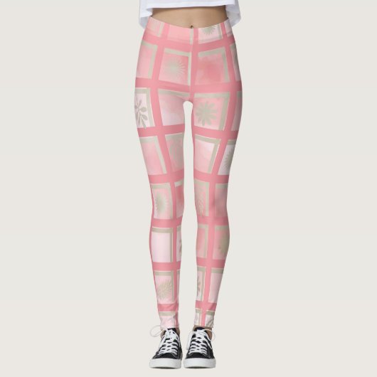 Rosa Kariert Leggings (Vorderseite)