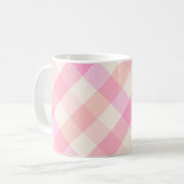 Rosa Karierte Abstrakte Farbe Hübsch Einfach Kaffeetasse (Vorderseite Links)