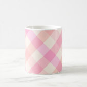 Rosa Karierte Abstrakte Farbe Hübsch Einfach Kaffeetasse (Mittel)