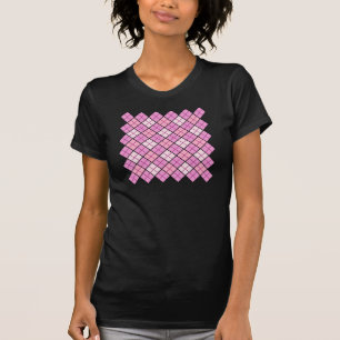 Rosa Karierte Damen T - Shirt