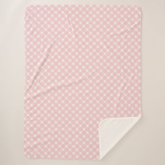 Rosa karierte Decke Sherpadecke (Vorderseite)