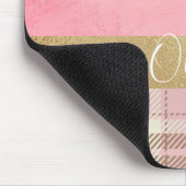 Rosa Karierte Farbe Mousepad (Ecke)