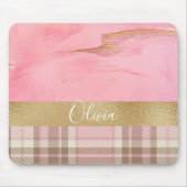 Rosa Karierte Farbe Mousepad (Vorne)