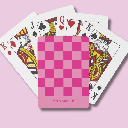 Rosa karierte Mädchen Spielkarten