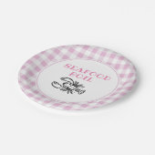 Rosa Karierte Meeresfrüchte Party Pappteller (Schrägansicht)