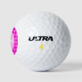 Rosa Karierte Pfeiltasten für Monogramm-Golfbälle Golfball (Logo)
