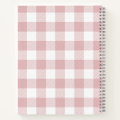 Rosa Karierte Skizze Buch Personalisierter Name (Rückseite)