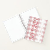 Rosa Karierte Skizze Buch Personalisierter Name (Innenseite)