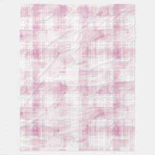 Rosa Karierte Streifen Fleecedecke