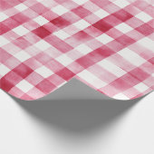 Rosa Karierte Streifen Geburtstag Geschenkpapier (Ecke)