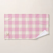 Rosa Karierte Tartan-Personalisierte Monogramm-Gir Badhandtuch Set (Handtuch)