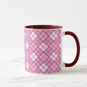 Rosa Karierte Tasse