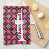 Rosa Karierte Trumpete Geschirrtuch (Viertel Falte)