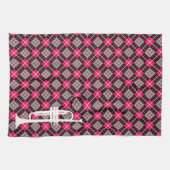 Rosa Karierte Trumpete Geschirrtuch (Horizontal)