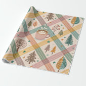 Rosa karierte Weihnachtseinpackpapier Geschenkpapier (Ungerollt)