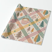 Rosa karierte Weihnachtseinpackpapier Geschenkpapier (Ungerollt)